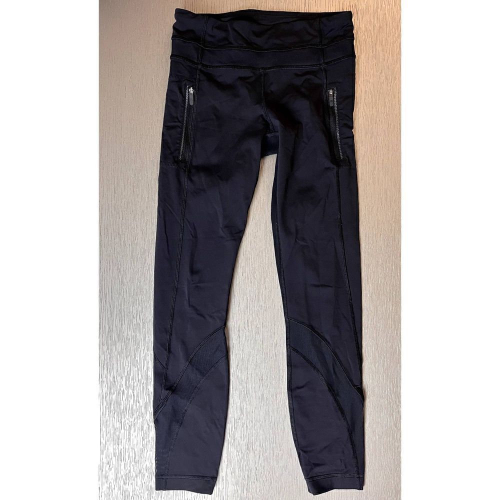 Lululemon Inspire Tight Mid Rise Black Yoga Pants Size 4 Women's